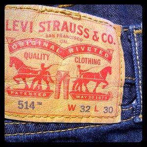 Levi’s 514 Mens Dark Wash Blue Jeans 32x30